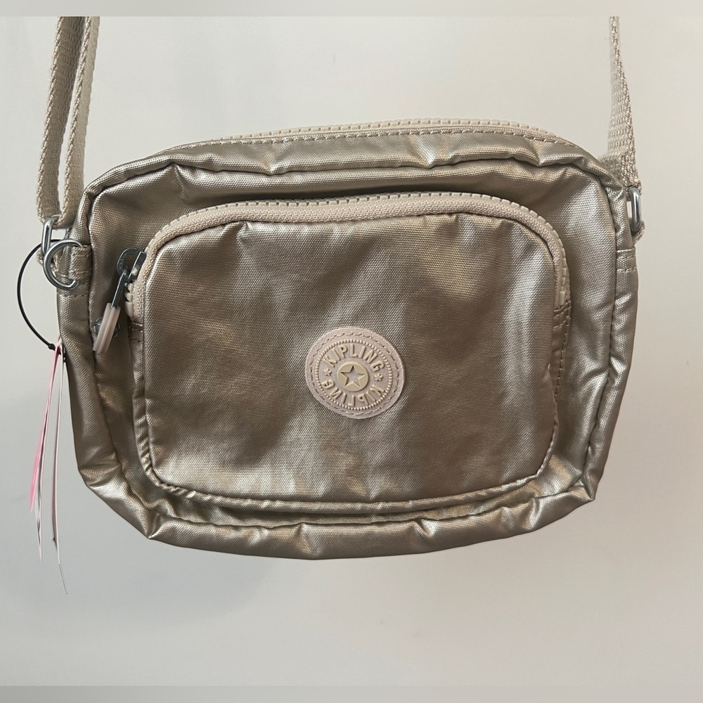 Kipling Metallic Gold Crossbody Bag